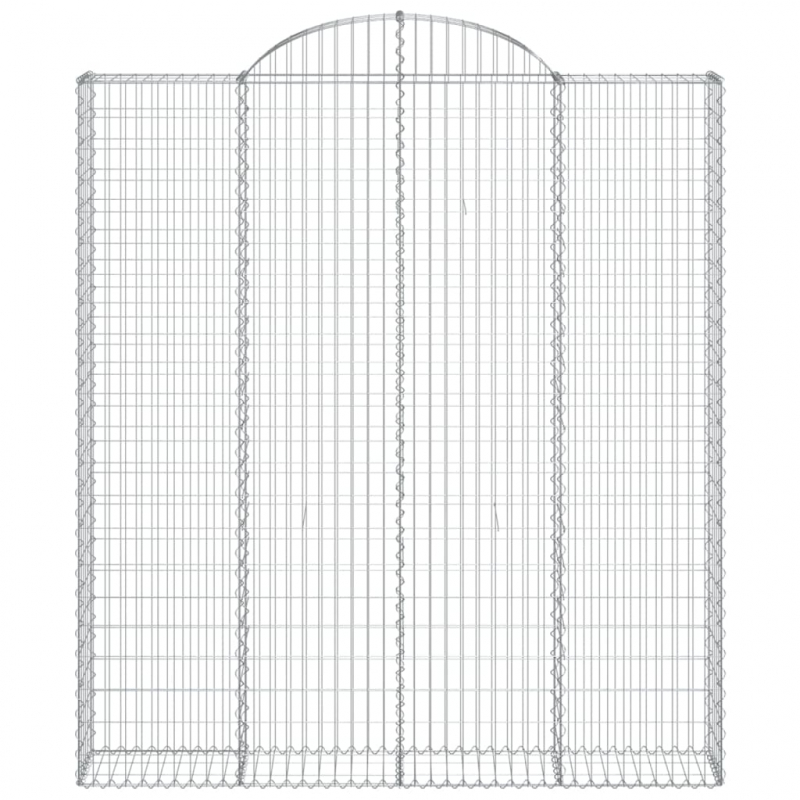 Gabionen mit Hochbogen 4 Stk. 200x30x220/240cm Verzinktes Eisen