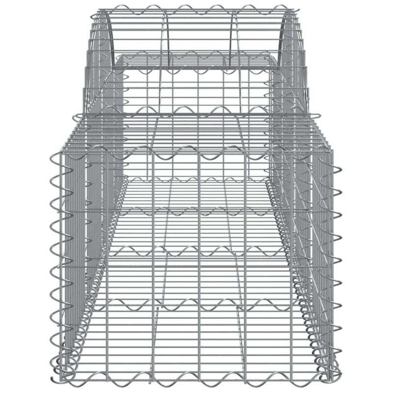 Gabionen mit Hochbogen 3 Stk. 200x50x40/60 cm Verzinktes Eisen