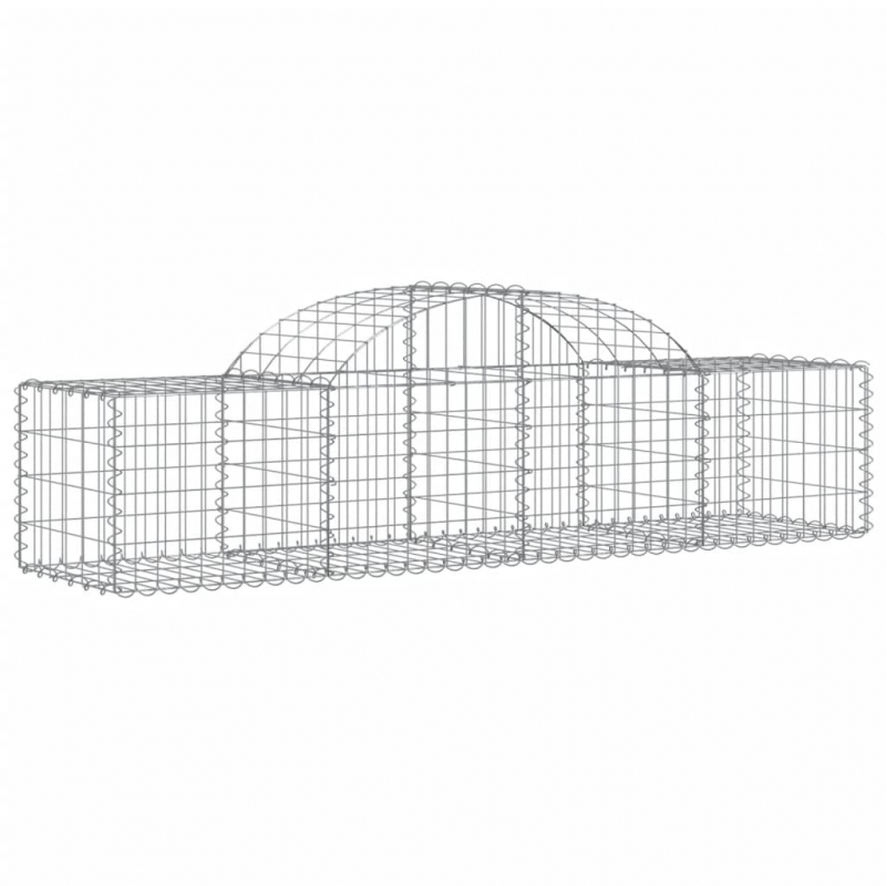 Gabionen mit Hochbogen 12 Stk. 200x50x40/60 cm Verzinktes Eisen