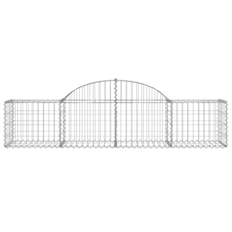 Gabionen mit Hochbogen 12 Stk. 200x50x40/60 cm Verzinktes Eisen