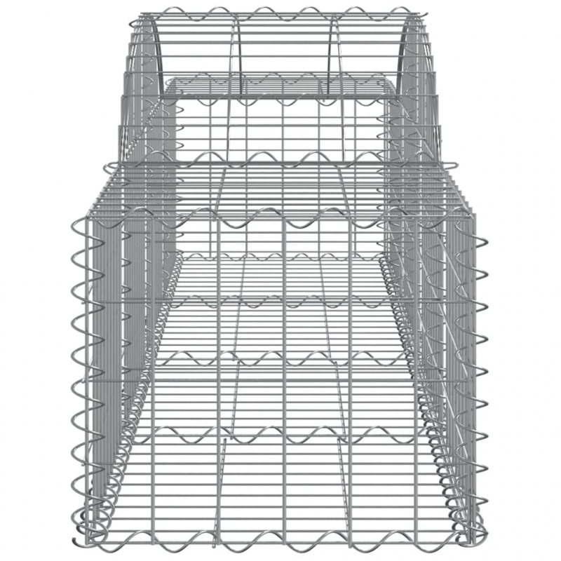 Gabionen mit Hochbogen 12 Stk. 200x50x40/60 cm Verzinktes Eisen