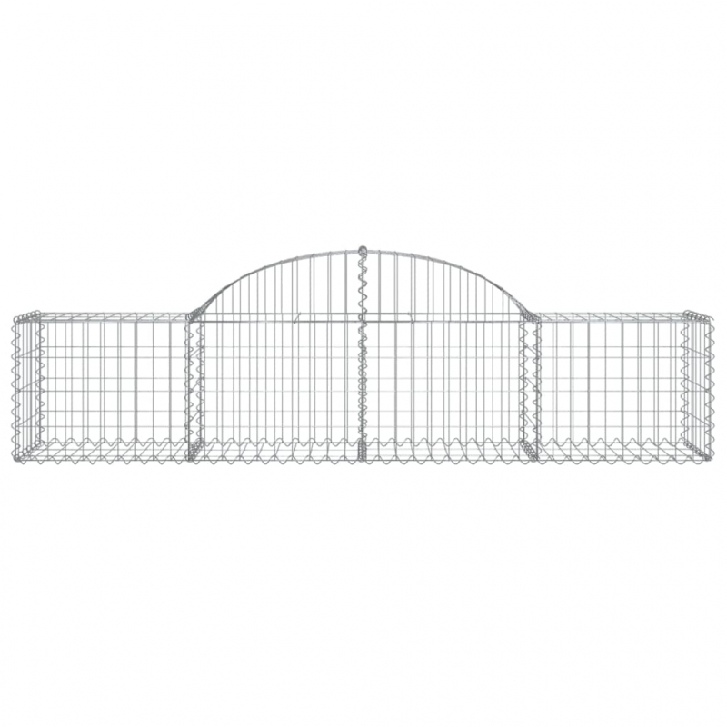 Gabionen mit Hochbogen 13 Stk. 200x50x40/60 cm Verzinktes Eisen