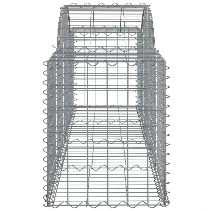 Gabionen mit Hochbogen 2 Stk. 200x50x60/80 cm Verzinktes Eisen