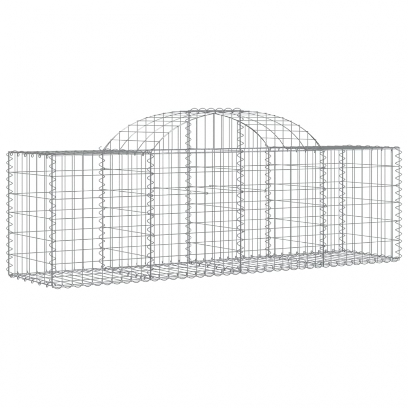 Gabionen mit Hochbogen 13 Stk. 200x50x60/80 cm Verzinktes Eisen