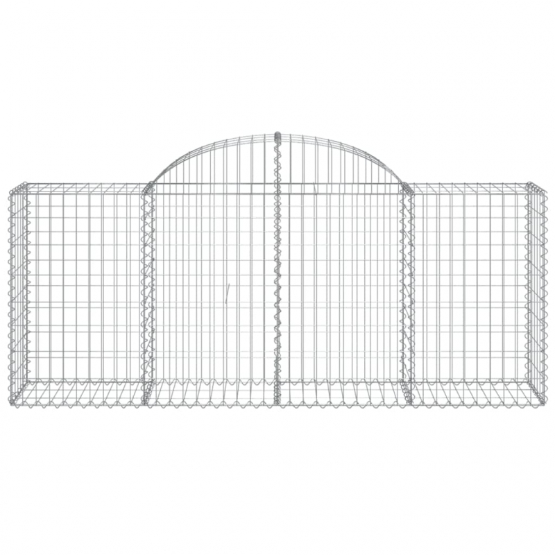 Gabionen mit Hochbogen 2 Stk. 200x50x80/100 cm Verzinktes Eisen