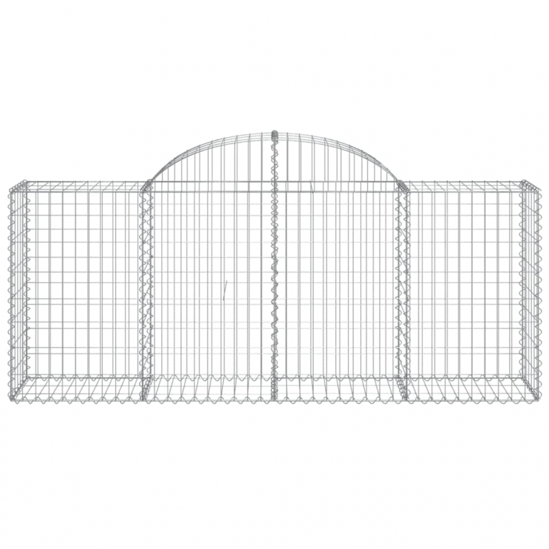 Gabionen mit Hochbogen 7 Stk. 200x50x80/100 cm Verzinktes Eisen