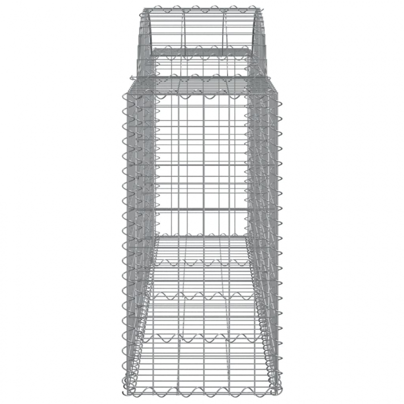 Gabionen mit Hochbogen 11 Stk. 200x50x80/100cm Verzinktes Eisen