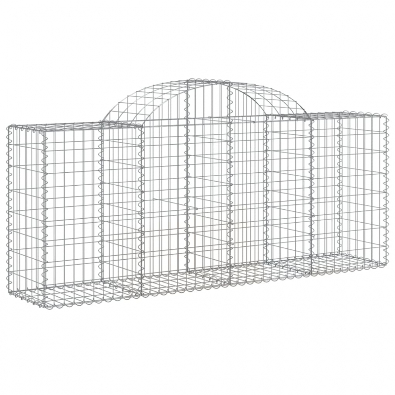 Gabionen mit Hochbogen 13 Stk. 200x50x80/100cm Verzinktes Eisen