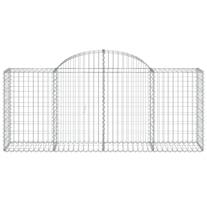 Gabionen mit Hochbogen 13 Stk. 200x50x80/100cm Verzinktes Eisen