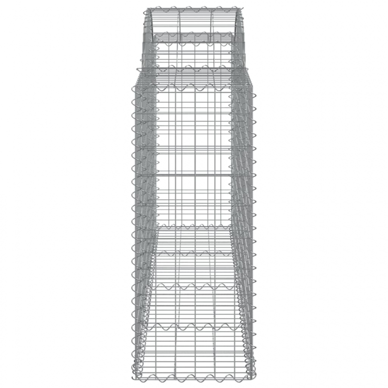 Gabionen mit Hochbogen 9 Stk. 200x50x100/120cm Verzinktes Eisen