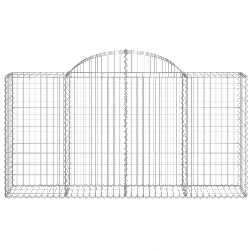 Gabionen mit Hochbogen 10 Stk 200x50x100/120cm Verzinktes Eisen