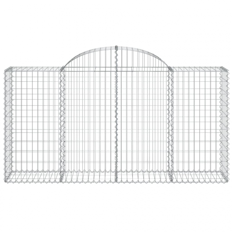 Gabionen mit Hochbogen 18 Stk 200x50x100/120cm Verzinktes Eisen