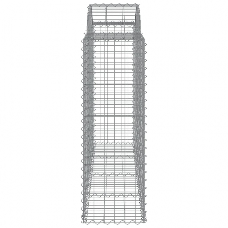 Gabionen mit Hochbogen 2 Stk. 200x50x120/140cm Verzinktes Eisen