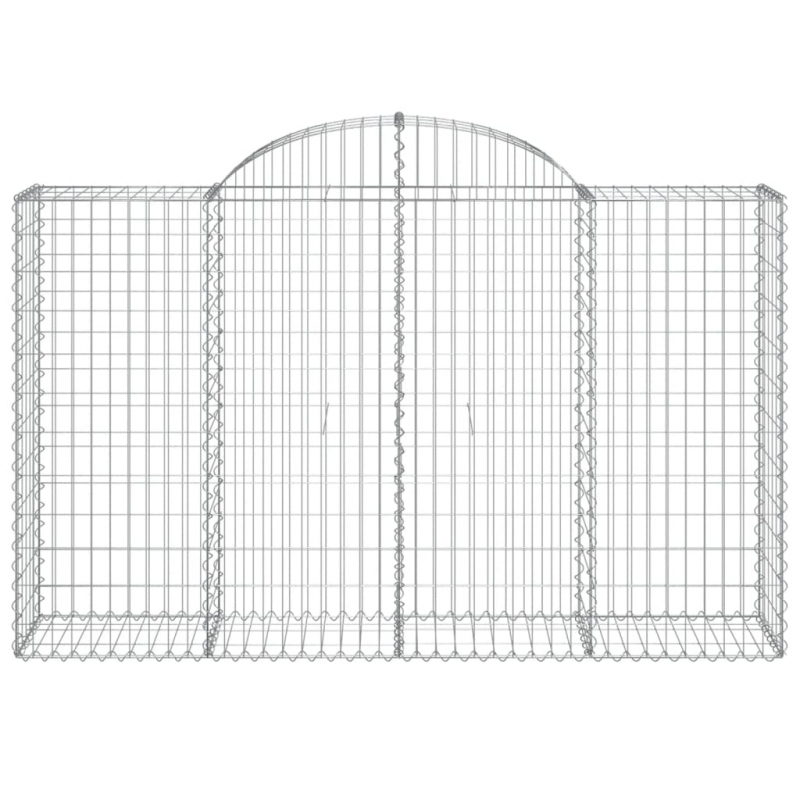 Gabionen mit Hochbogen 4 Stk. 200x50x120/140cm Verzinktes Eisen