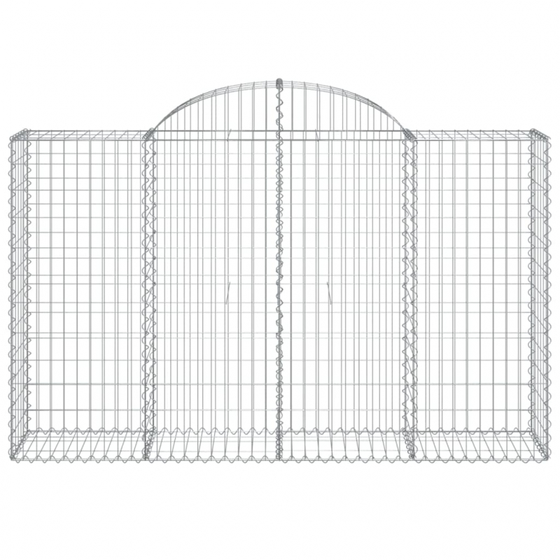 Gabionen mit Hochbogen 25Stk. 200x50x120/140cm Verzinktes Eisen