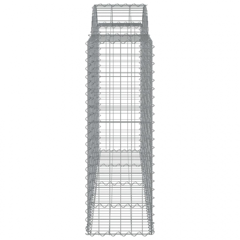 Gabionen mit Hochbogen 25Stk. 200x50x120/140cm Verzinktes Eisen