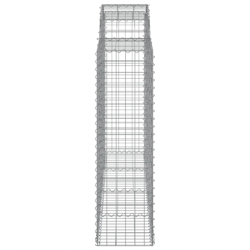 Gabionen mit Hochbogen 2 Stk. 200x50x140/160cm Verzinktes Eisen