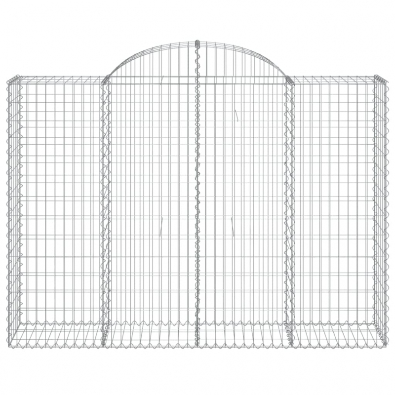 Gabionen mit Hochbogen 10Stk. 200x50x140/160cm Verzinktes Eisen