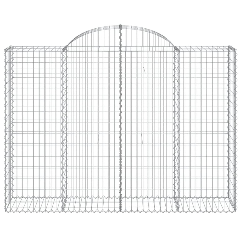 Gabionen mit Hochbogen 13Stk. 200x50x140/160cm Verzinktes Eisen