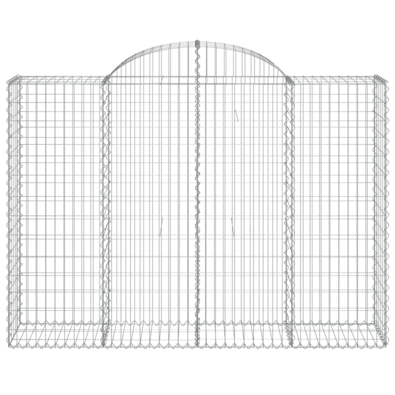 Gabionen mit Hochbogen 14Stk. 200x50x140/160cm Verzinktes Eisen