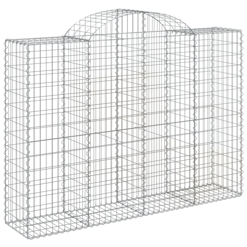 Gabionen mit Hochbogen 20Stk. 200x50x140/160cm Verzinktes Eisen