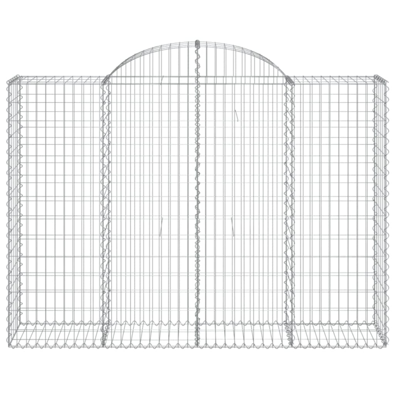 Gabionen mit Hochbogen 20Stk. 200x50x140/160cm Verzinktes Eisen