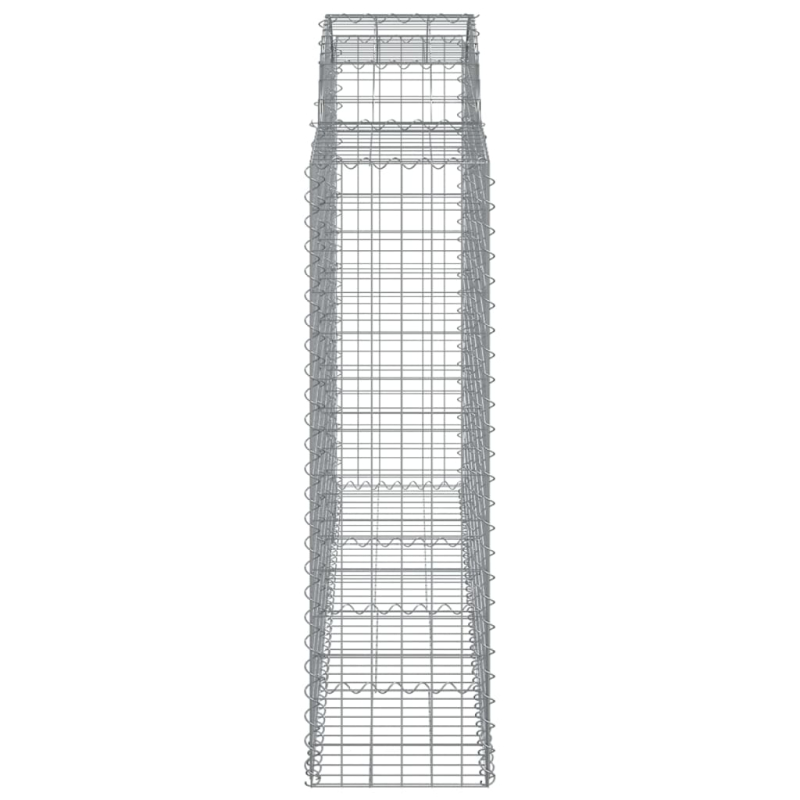 Gabionen mit Hochbogen 20Stk. 200x50x140/160cm Verzinktes Eisen