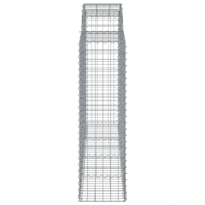 Gabionen mit Hochbogen 30Stk. 200x50x140/160cm Verzinktes Eisen