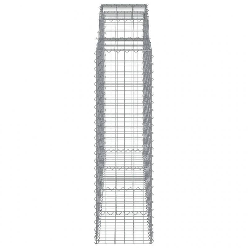 Gabionen mit Hochbogen 40Stk. 200x50x140/160cm Verzinktes Eisen