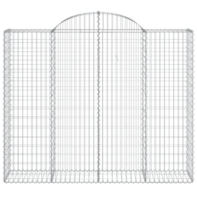 Gabionen mit Hochbogen 2 Stk. 200x50x160/180cm Verzinktes Eisen