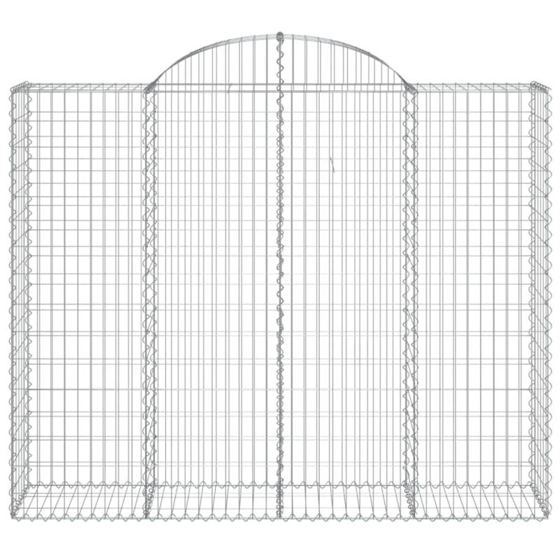 Gabionen mit Hochbogen 4 Stk. 200x50x160/180cm Verzinktes Eisen