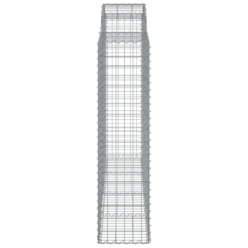 Gabionen mit Hochbogen 4 Stk. 200x50x160/180cm Verzinktes Eisen