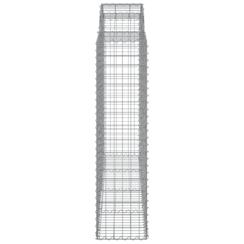 Gabionen mit Hochbogen 5 Stk. 200x50x160/180cm Verzinktes Eisen