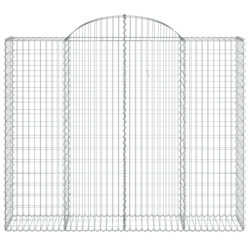 Gabionen mit Hochbogen 11Stk. 200x50x160/180cm Verzinktes Eisen