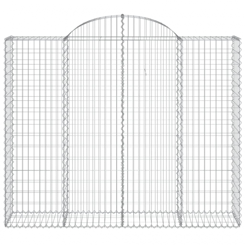 Gabionen mit Hochbogen 12Stk. 200x50x160/180cm Verzinktes Eisen