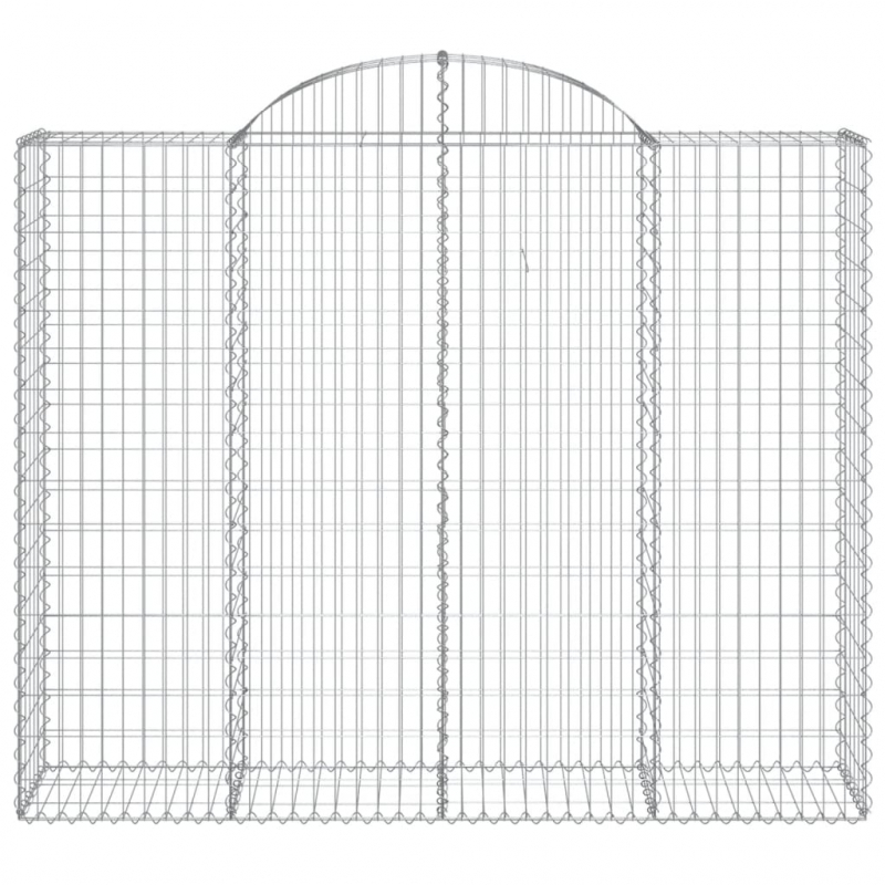 Gabionen mit Hochbogen 18Stk. 200x50x160/180cm Verzinktes Eisen