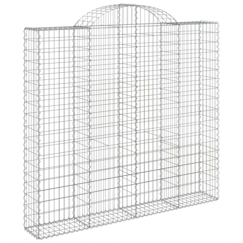 Gabionen mit Hochbogen 10Stk. 200x50x180/200cm Verzinktes Eisen