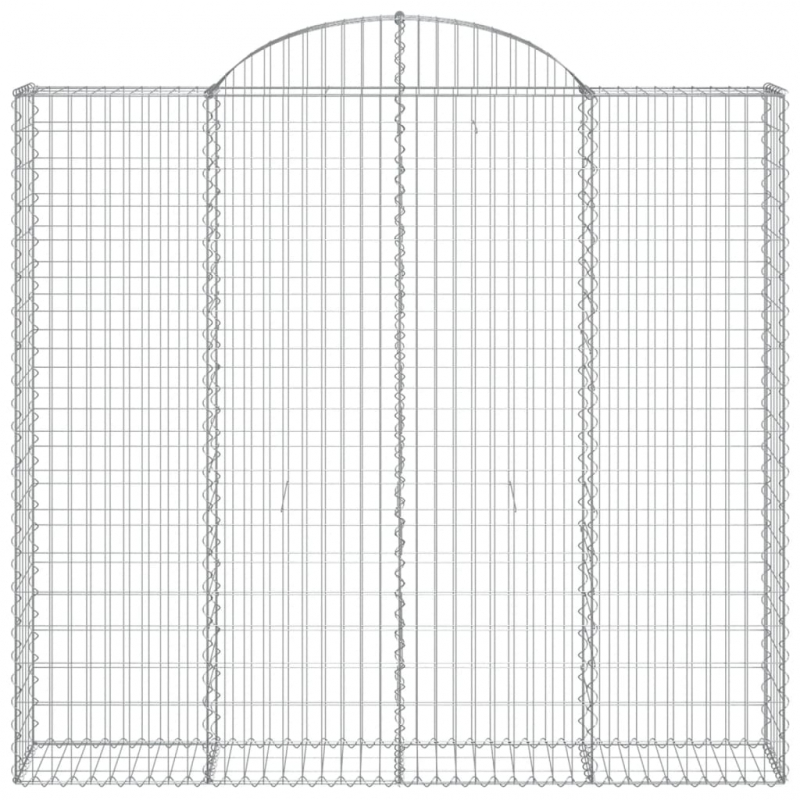 Gabionen mit Hochbogen 10Stk. 200x50x180/200cm Verzinktes Eisen
