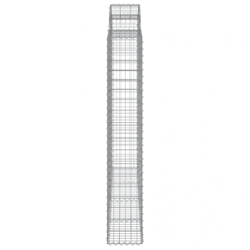 Gabionen mit Hochbogen 10Stk. 200x50x180/200cm Verzinktes Eisen
