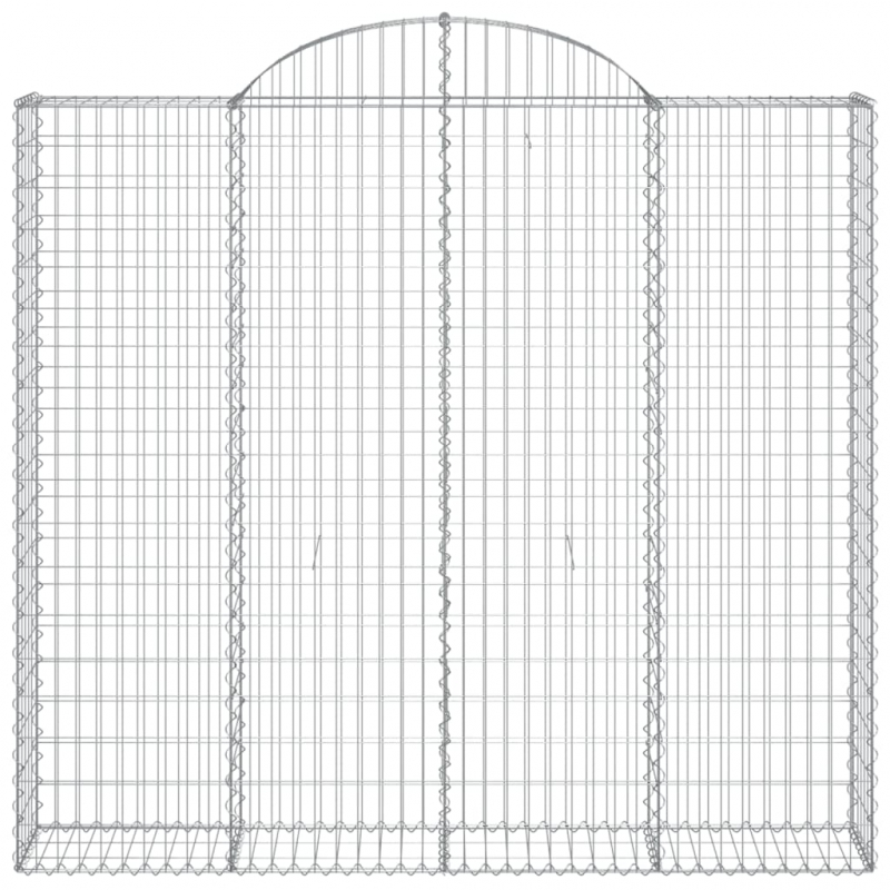 Gabionen mit Hochbogen 11Stk. 200x50x180/200cm Verzinktes Eisen