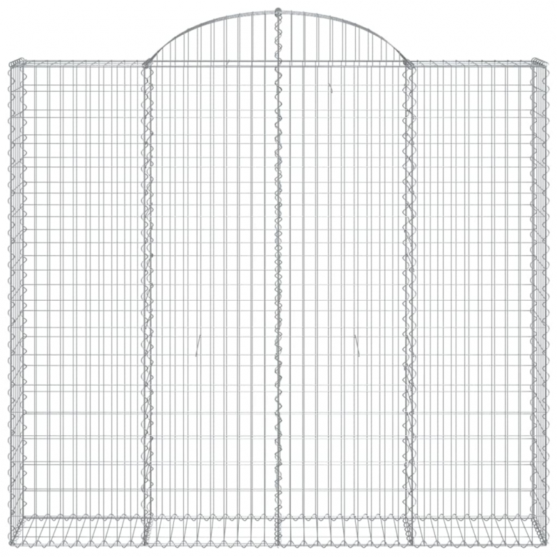 Gabionen mit Hochbogen 13Stk. 200x50x180/200cm Verzinktes Eisen