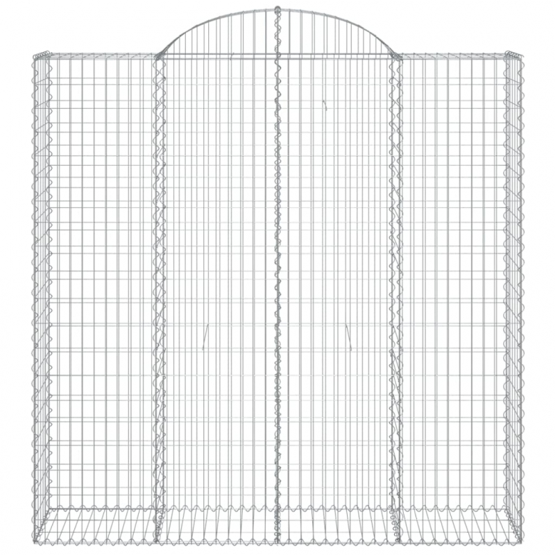 Gabionen mit Hochbogen 3 Stk. 200x50x200/220cm Verzinktes Eisen
