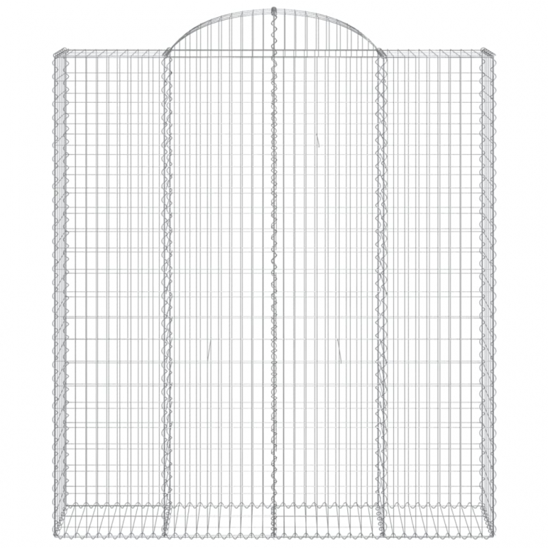 Gabionen mit Hochbogen 4 Stk. 200x50x220/240cm Verzinktes Eisen