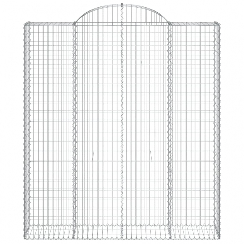 Gabionen mit Hochbogen 10Stk. 200x50x220/240cm Verzinktes Eisen
