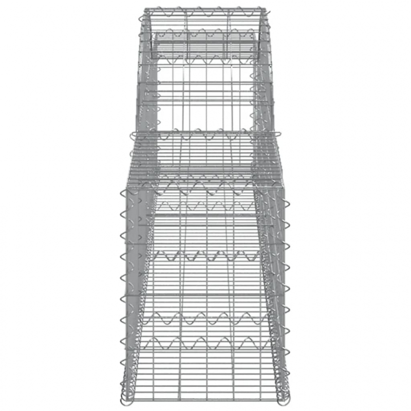 Gabionen mit Hochbogen 2 Stk. 300x30x40/60 cm Verzinktes Eisen