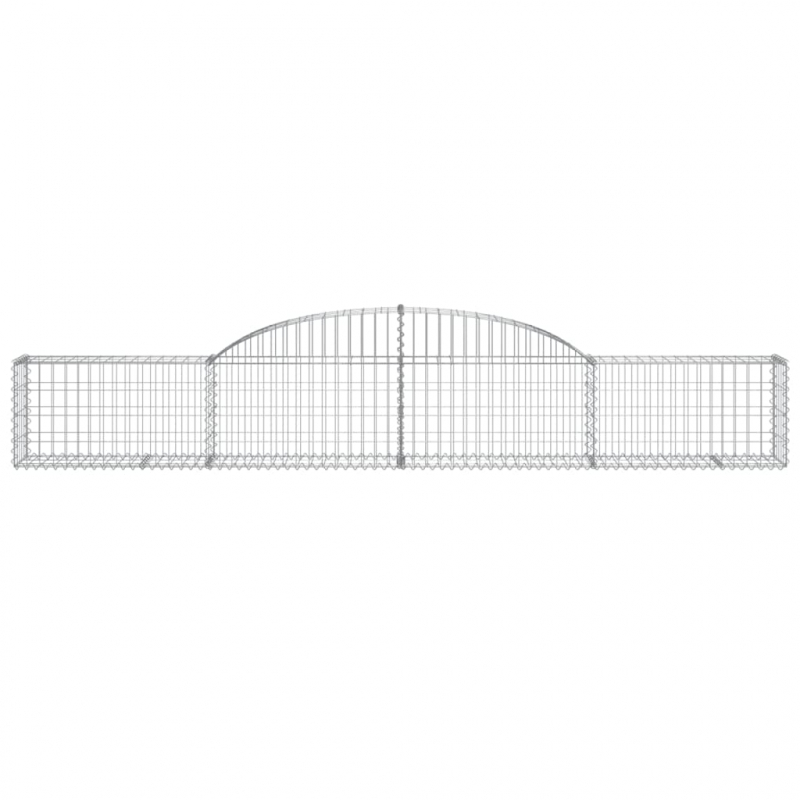 Gabionen mit Hochbogen 10 Stk. 300x30x40/60 cm Verzinktes Eisen
