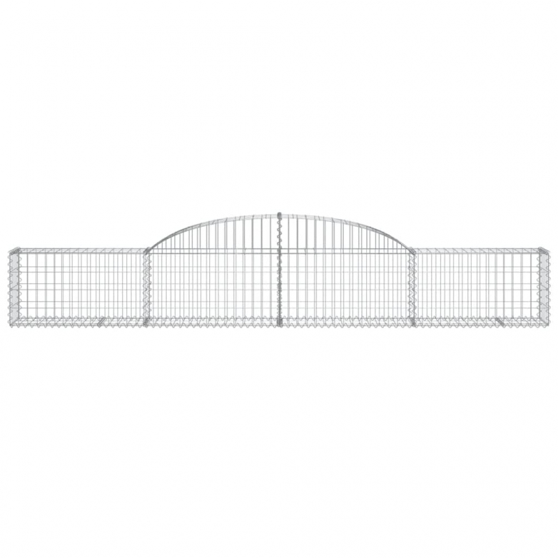 Gabionen mit Hochbogen 11 Stk. 300x30x40/60 cm Verzinktes Eisen