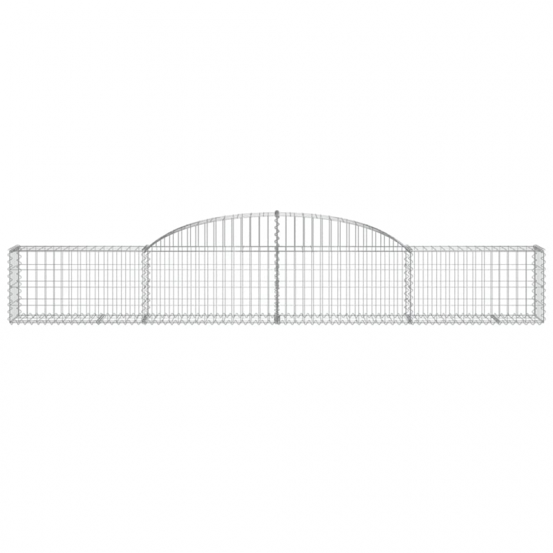 Gabionen mit Hochbogen 12 Stk. 300x30x40/60 cm Verzinktes Eisen