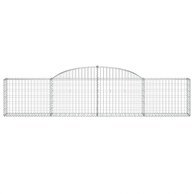 Gabionen mit Hochbogen 13 Stk. 300x30x60/80 cm Verzinktes Eisen