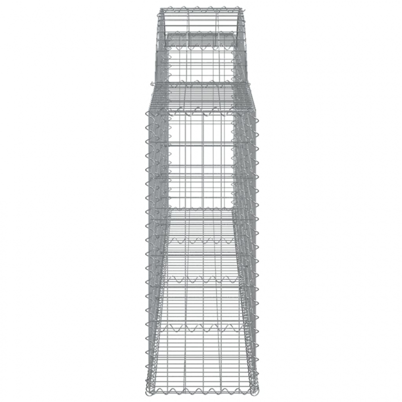 Gabionen mit Hochbogen 6 Stk. 300x30x80/100 cm Verzinktes Eisen